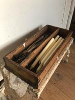 Antiek brocante houten bakje /bestekbakje, Antiek en Kunst, Curiosa en Brocante, Ophalen of Verzenden