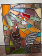 Leuk glas in loodpaneel met gebrandschilderde haan, Ophalen