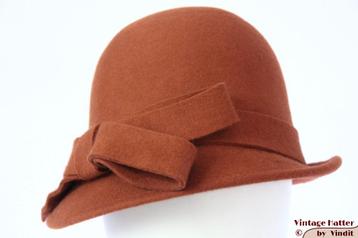 cloche dophoed Dameshoed Hawkins oranje bruin vilt 54-58 new beschikbaar voor biedingen