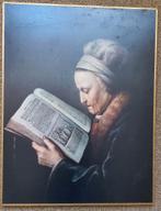 Reproductie op hout. Lezende vrouw 61 x 42 cm, Antiek en Kunst, Ophalen of Verzenden