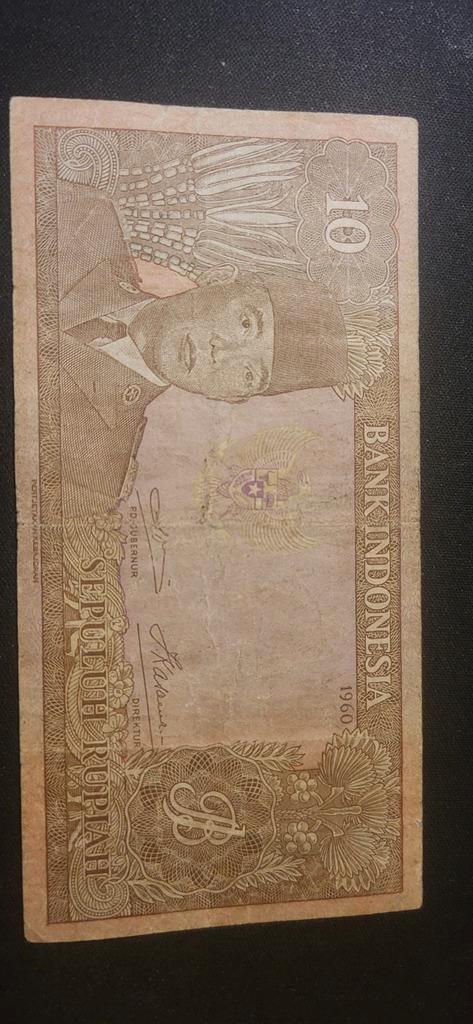 Indonesië 10 Rupiah 1960, Postzegels en Munten, Bankbiljetten | Azië, Los biljet, Zuidoost-Azië, Ophalen of Verzenden