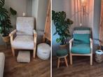 Unieke set, fauteuil met 2 versch. kleuren hoezen + zie adv., Ophalen, Zo goed als nieuw, 75 tot 100 cm, 50 tot 75 cm