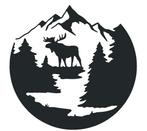 camper caravan sticker moose round landscape, Caravans en Kamperen, Camper-accessoires, The River House, Info@theriverhouse.nl