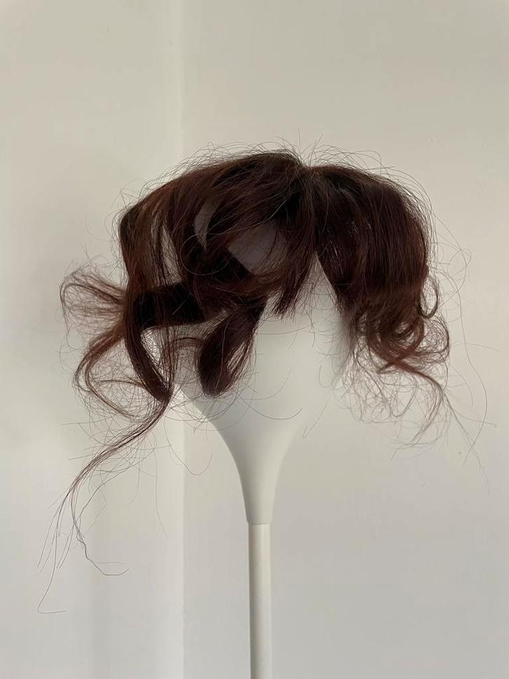 Topper van Echt Haar met Franse Pony – Donkerbruin Mahonie, Sieraden, Tassen en Uiterlijk, Uiterlijk | Haarverzorging, Zo goed als nieuw