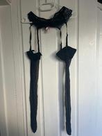 Stockings hunkemoller maat L 15 Denier with clean edge top, Ophalen of Verzenden, Zwart, BH