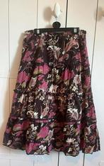 Rok S WE bloemen stroken 70cm bruin roze groen, Kleding | Dames, Rokken, WE, Ophalen of Verzenden, Zo goed als nieuw, Maat 36 (S)