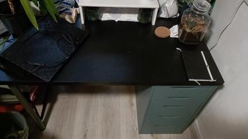 Ikea MÅLVAKT/Alex bureau 120x80 zwart/grijsturkoois beschikbaar voor biedingen