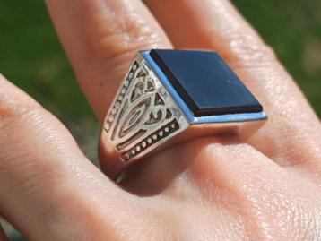 Vanoli 925 zilveren heren ring onyx maat 23 beschikbaar voor biedingen