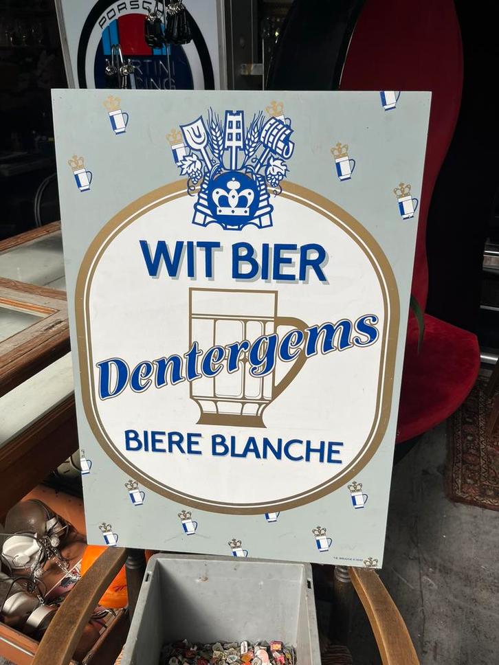 Dentergems witbier reclamebord, Verzamelen, Merken en Reclamevoorwerpen, Gebruikt, Reclamebord, Ophalen of Verzenden