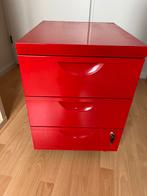 Ladekast metaal rood met slot, Huis en Inrichting, Kasten | Ladekasten, Ophalen, Minder dan 50 cm, Gebruikt, 3 of 4 laden