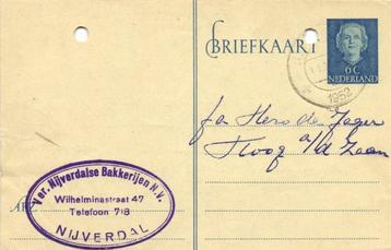 Ver. Nijverdalse Bakkerijen NV, Nijverdal - 12.1952 - briefk beschikbaar voor biedingen