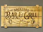 Muurdecoratie BBQ bord - Gegraveerd - Essenhout, Ophalen, Nieuw