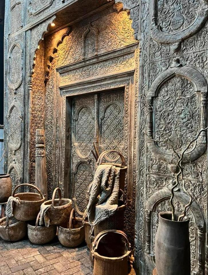 Oud uniek antiek dubbele deuren poort india stoer landelijk, Doe-het-zelf en Verbouw, Overige Doe-het-zelf en Verbouw, Gebruikt