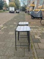 Hoge Tuin/Balkon Stoelen - Set van 2, Gebruikt, Met voetsteun, 60 tot 90 cm, Ophalen of Verzenden