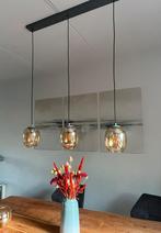 Hanglamp smoked glass amber kleurig, Huis en Inrichting, Lampen | Hanglampen, Ophalen of Verzenden, Zo goed als nieuw, Glas, Minder dan 50 cm
