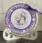 Nr 30 wenskaart met haakwerk Bloemen. Van Harte, Hobby en Vrije tijd, Kaarten | Zelfgemaakt, Ophalen of Verzenden, Nieuw