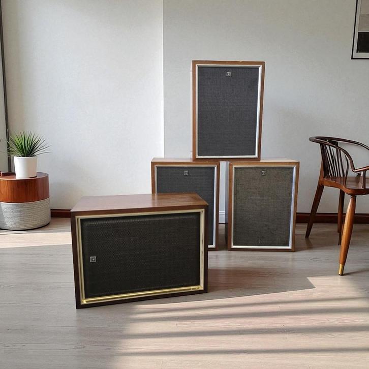 Set van 4 vintage luidsprekers : niet getest, Audio, Tv en Foto, Luidsprekers, Gebruikt, Front, Rear of Stereo speakers, Minder dan 60 watt