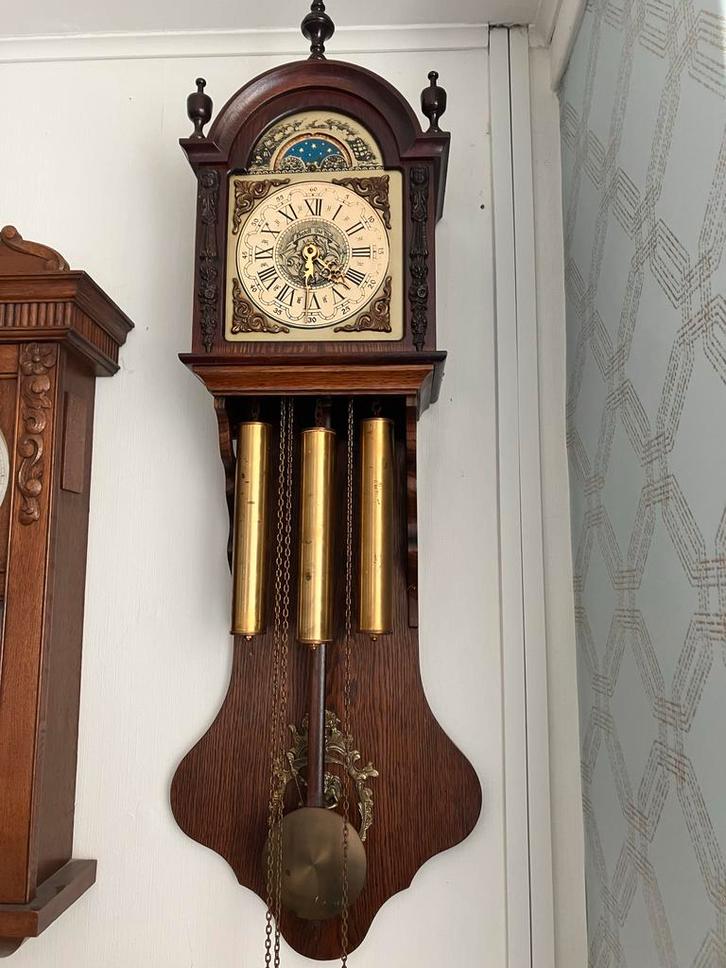 Antieke Friese Staartklok, Eikenhout, Eind 19e Eeuw, Antiek en Kunst, Antiek | Klokken, Ophalen