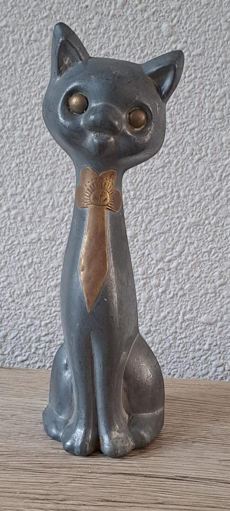 Leuke kat / poes. Gemaakt van tin en gemaakt in India., Antiek en Kunst, Antiek | Tin, Verzenden