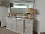 Witte dressoir met spiegel - 4 deuren, Ophalen, Overige materialen, Gebruikt, 150 tot 200 cm