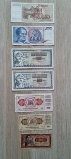 7 bankbiljetten Joegoslavië, Verzenden, Buitenland, Bankbiljetten