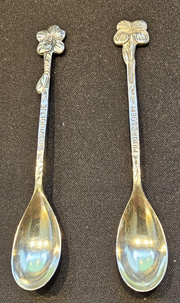 Douwe Egberts zilveren bloemlepeltjes, Antiek en Kunst, Antiek | Goud en Zilver, Zilver, Ophalen of Verzenden