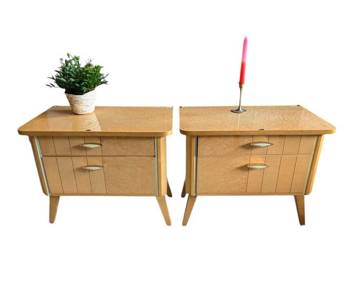 2 vintage retro nachtkastjes, Antiek en Kunst, Antiek | Meubels | Kasten, Ophalen of Verzenden