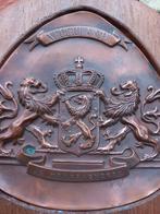 Plaquette met Wapen van Koninkrijk der Nederlanden, Antiek en Kunst, Antiek | Koper en Brons, Ophalen of Verzenden