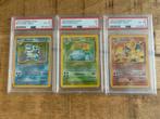 Pokemon base set “big three” 1999 engels psa graded, Hobby en Vrije tijd, Verzamelkaartspellen | Pokémon, Ophalen of Verzenden