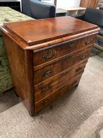 Antiek noten houten ladekast H98xB96xD49cm, Ophalen, ., 50 tot 100 cm, Zo goed als nieuw