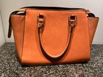 Oranje bruine handtas, Sieraden, Tassen en Uiterlijk, Tassen | Damestassen, Ophalen, Zo goed als nieuw, Bruin, Handtas