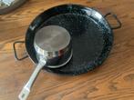 Paella pan 41cm & Au Bain Marie pan 16cm, Huis en Inrichting, Keuken | Potten en Pannen, Ophalen of Verzenden, Zo goed als nieuw