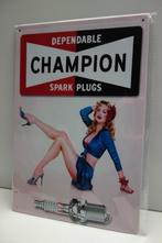CHAMPION BOUGIE LOGO met  PIN UP afb  BORD voor werkplaats, Ophalen of Verzenden, Huis en Inrichting