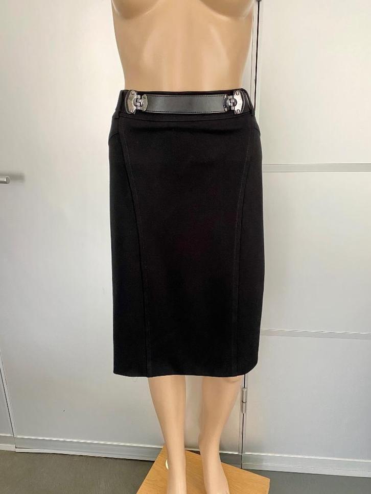 i227 Gerry Weber maat 42=L aparte rok zwart, Kleding | Dames, Rokken, Zo goed als nieuw, Maat 42/44 (L), Zwart, Knielengte, Ophalen of Verzenden