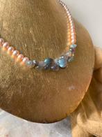 Labradoriet facet parel zoetwater geluk beschermt intuïtie, Sieraden, Tassen en Uiterlijk, Kettingen, Paars, Nieuw, Ophalen of Verzenden