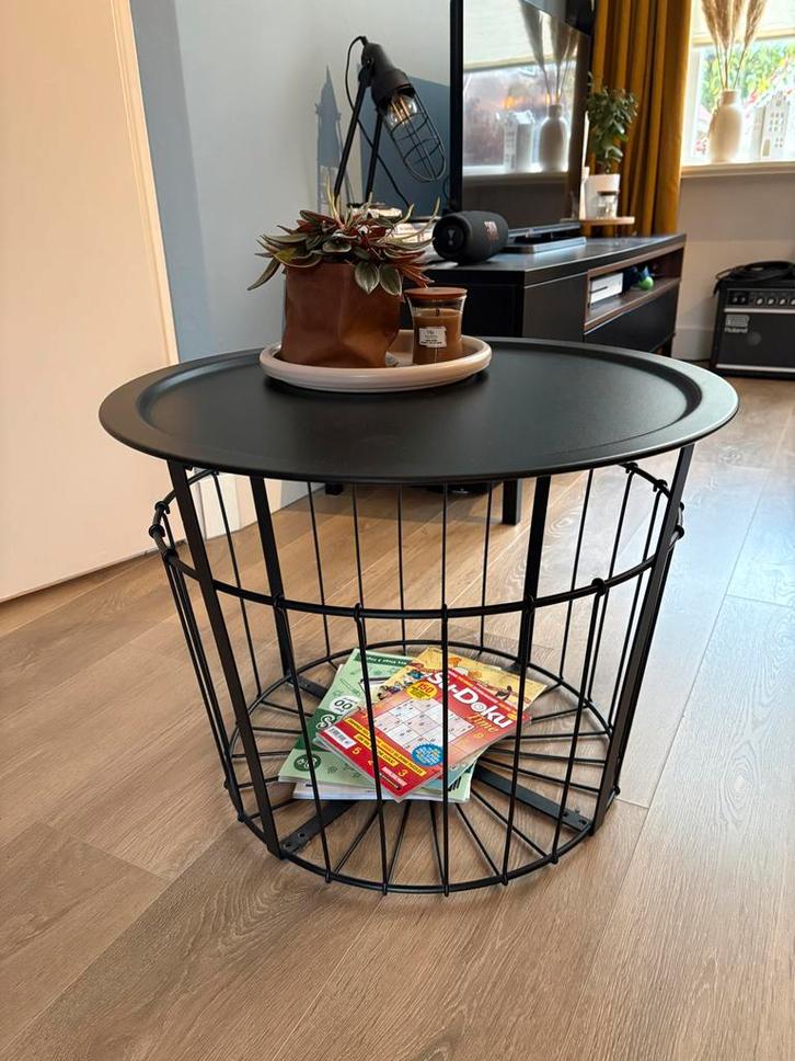 IKEA metalen koffietafel - Ø60cm, Huis en Inrichting, Tafels | Bijzettafels, Gebruikt, Rond, Minder dan 45 cm, Minder dan 55 cm