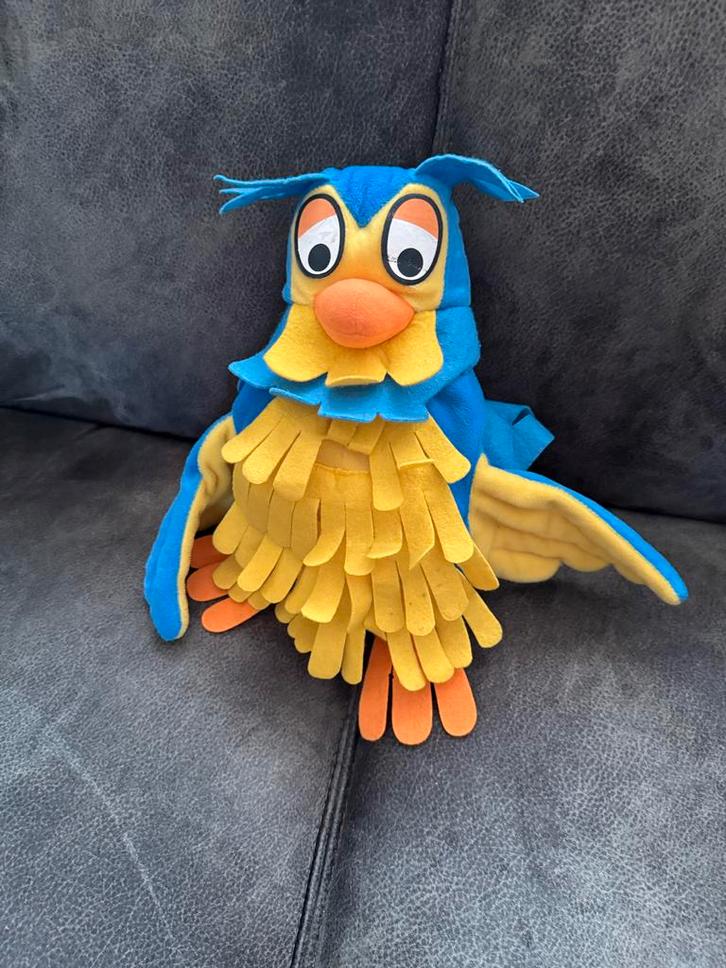 Vintage Meneer de Uil Handpop - Fabeltjeskrant, Verzamelen, Poppen, Gebruikt, Overige typen, Ophalen of Verzenden