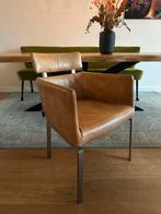 4 l’Ancora Design lederen eetkamerstoelen, Ophalen, Bruin, Leer, Zo goed als nieuw