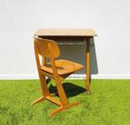 Houten Casala schoolbank & stoel. Vintage 60s, Ophalen of Verzenden, Gebruikt, Tafel(s) en Stoel(en)