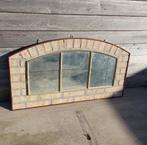 Robuuste Industriële antieke oude stalraam spiegel, Ophalen, Rechthoekig