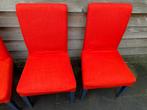Set van 4 rode stoffen stoelen, Ophalen, Gebruikt, Vier, Stof