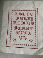 Oud linnengoed; merklap ABC, Antiek en Kunst, Curiosa en Brocante, Ophalen of Verzenden