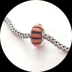 Trollbeads murano Koraalstrepen 61390 / zilver, 1 bedel, Ophalen of Verzenden, Trollbeads, Zo goed als nieuw