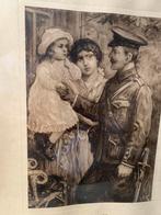 Antiek oorlog ets zwartwit, Ophalen of Verzenden