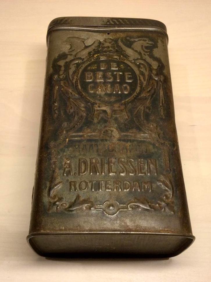 De beste cacao A. Driessen Rotterdam 1 kg blik, Verzamelen, Blikken, Zo goed als nieuw, Overige, Ophalen of Verzenden