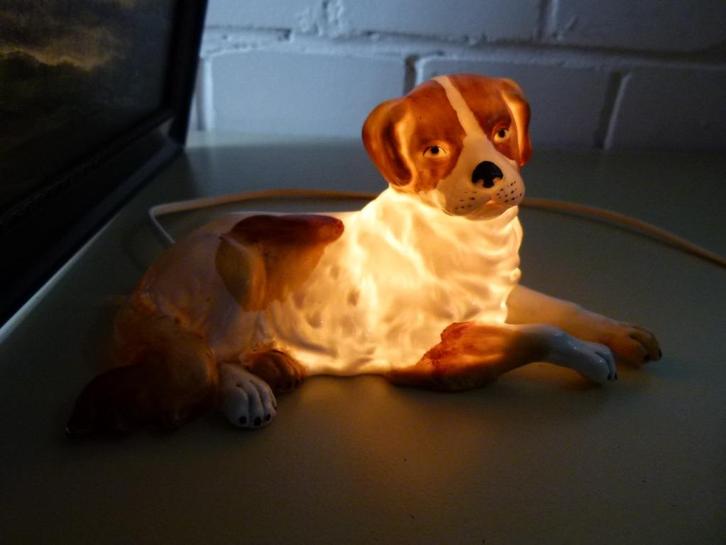 antiek porselein hond lampje 30er jaren, Antiek en Kunst, Antiek | Porselein, Ophalen