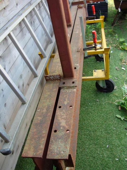 2x stalen H Profiel balk, Doe-het-zelf en Verbouw, Metalen, Gebruikt, IJzer, Ophalen