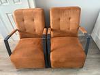 2 cognac kleurige fauteuils, Huis en Inrichting, Fauteuils, Ophalen, Gebruikt, Minder dan 75 cm, 50 tot 75 cm