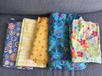 5 lappen stof  katoen en tricot, Blauw, 120 cm of meer, Ophalen of Verzenden, Zo goed als nieuw