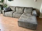 Loungebank - groen microvezel stof, Huis en Inrichting, Banken | Bankstellen, Ophalen, 250 tot 300 cm, Gebruikt, Hoekbank